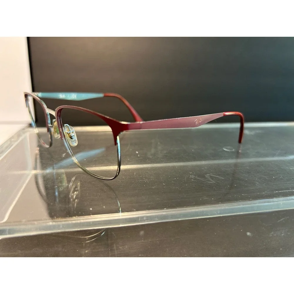Ray-Ban RB 6421 3003 Burgundy Silver Square Eyeglasses Frames 52-18 140